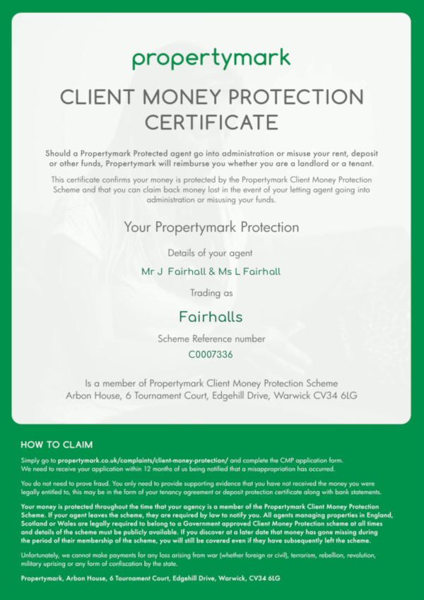 Propertymark Client Money Protection Certificate